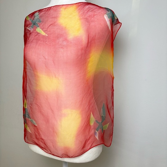 Artisan dyed silk square scarf artsy - Picture 7 of 10